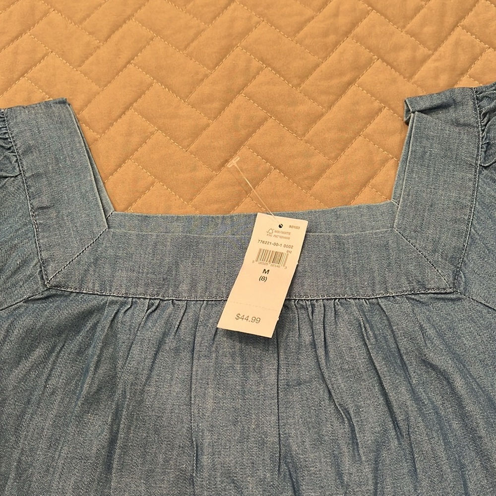GAP Kids Tiered Chambray Square neck Dress / NWT / S - Picture 10 of 16